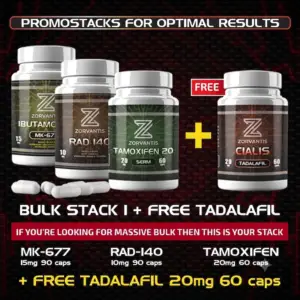 BULK Stack #1 (MK677 / RAD140 / Tamoxifen) + FREE Tadalafil